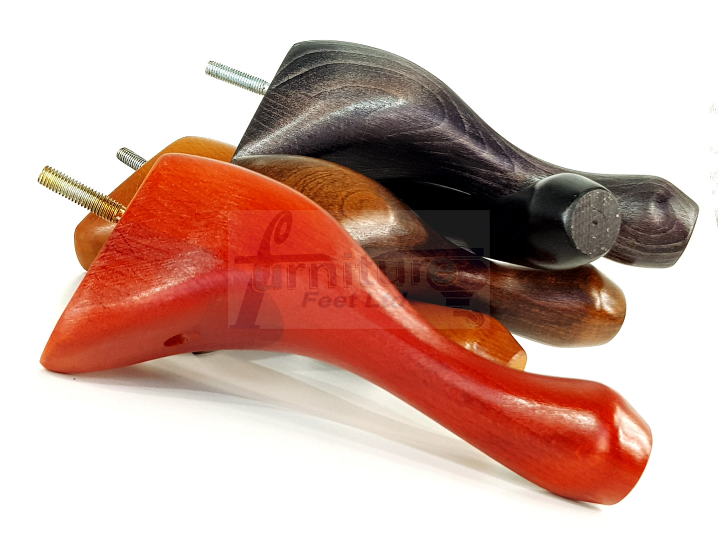 4 Solid Wood Furniture Legs 225mm High Queen Anne Replacement Feet Chairs Settees Sofas M10 Thread