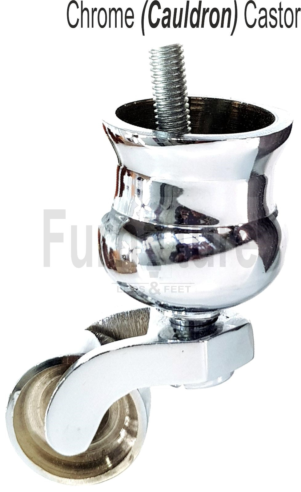 4x Blush Silver Wooden Furniture Sofa Legs M8 With Castors Replacment Chair Settee Feet 115mm - 125mm High