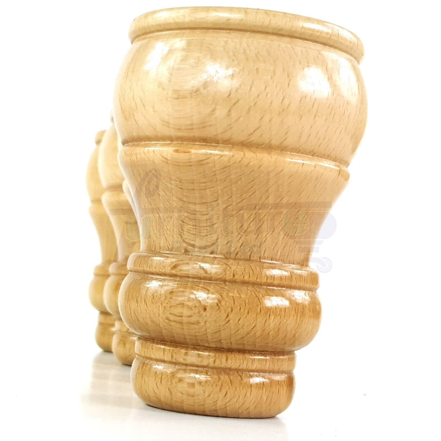 4x Replacement Turned Furniture Sofa Leg Chair Settee Feet 125mm High (Self-Fix)