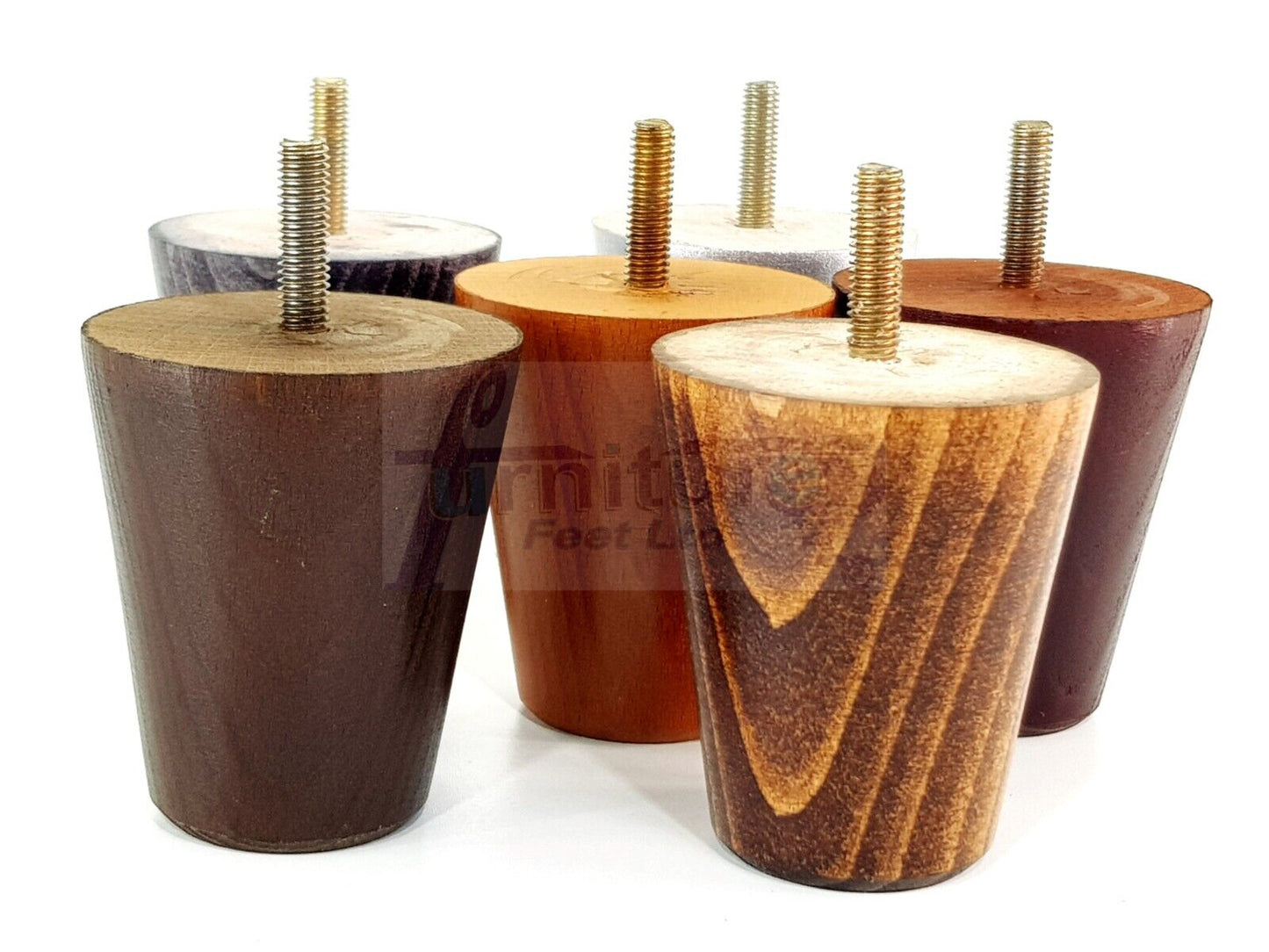 4x Solid Wood Turned Furniture Legs Replacement Bun Feet 75mm High Chairs Stools Sofa's Beds Settee M8