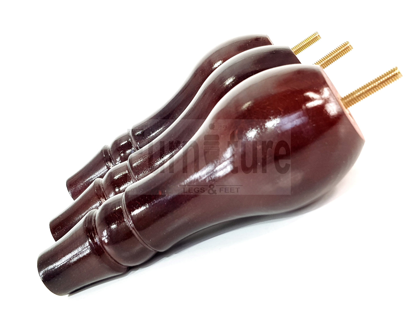 4x Solid Wood Turned Replacement M10 Thread Furniture Legs Sofa Chair Settee Feet 200mm