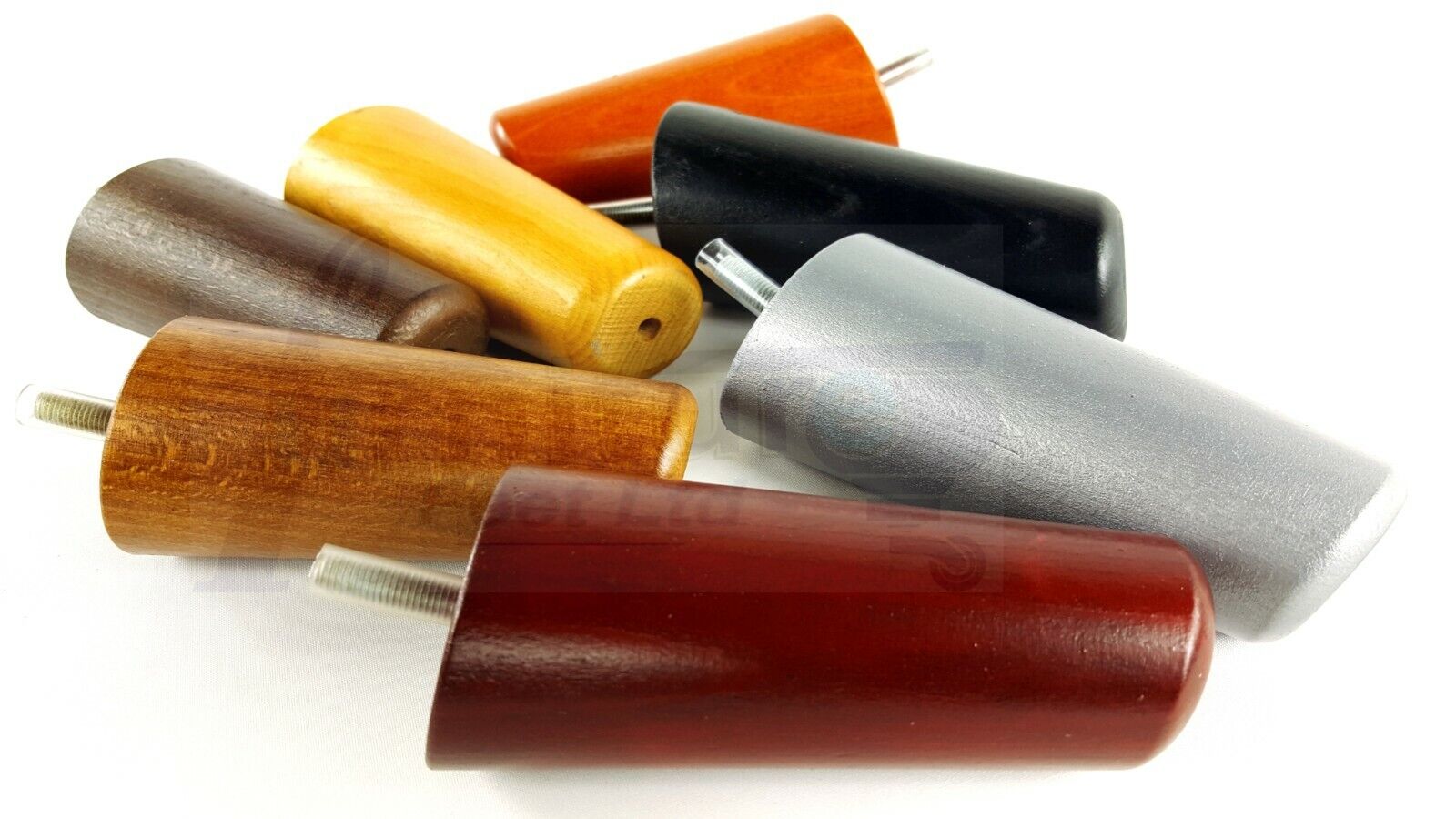 4 Solid Wood Turned Furniture Feet Replacement Mid Centry Angled Retro Legs 120mm High M8 Sofa Chairs Stools Cabinets Beds