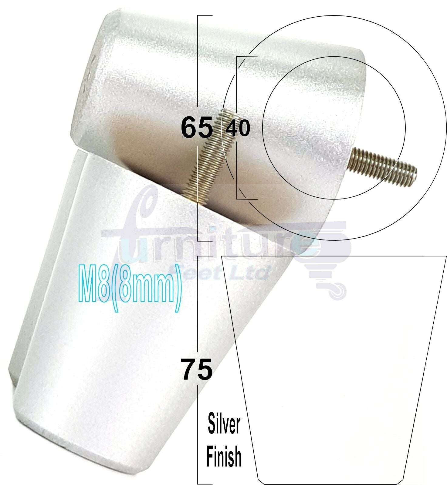 4x Solid Wood Turned Furniture Legs Replacement Bun Feet 75mm High Chairs Stools Sofa's Beds Settee M8