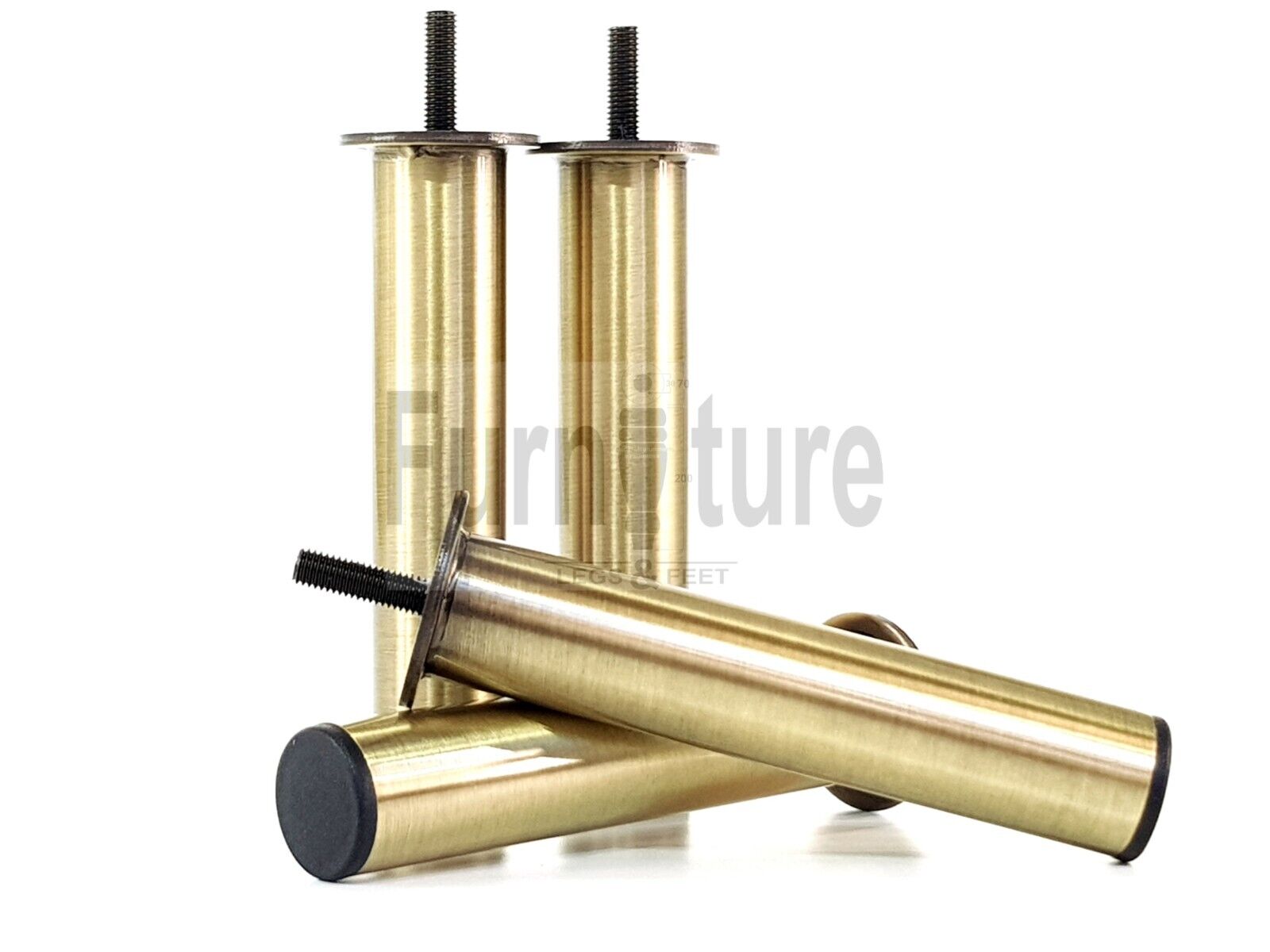 4 Metal Furniture Sofa Legs 150mm High Chair Feet Settee Cabinets Brush Brass M8