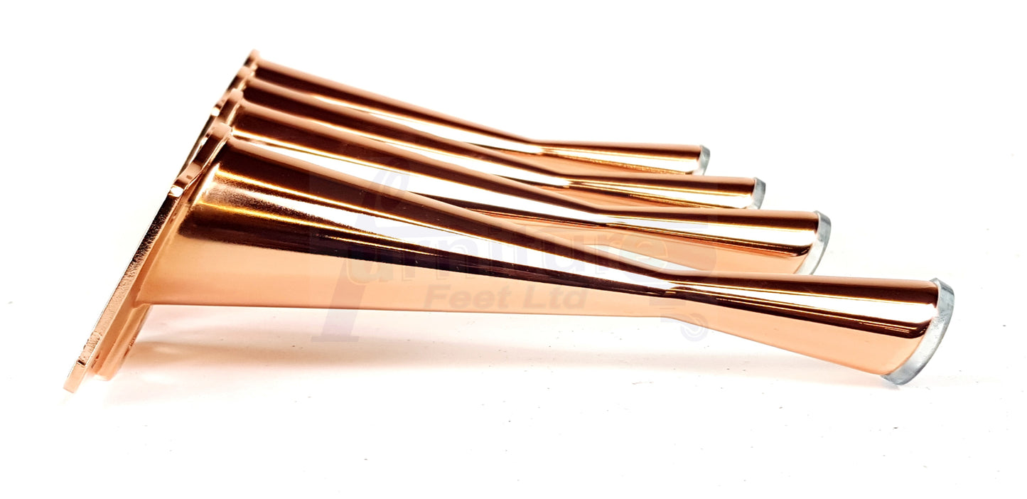4x Metal Furniture Legs Copper Rose Gold 170mm High Self-Fix Modern Feet Sofa Chair Cabinet Table