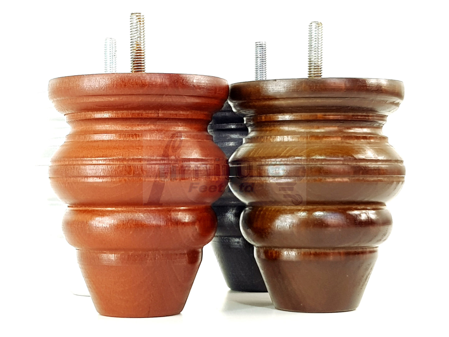 4 Turned Wood Furniture Legs Replacement Feet 110mm High Chairs Stools Sofa's Beds Settee M10 Thread