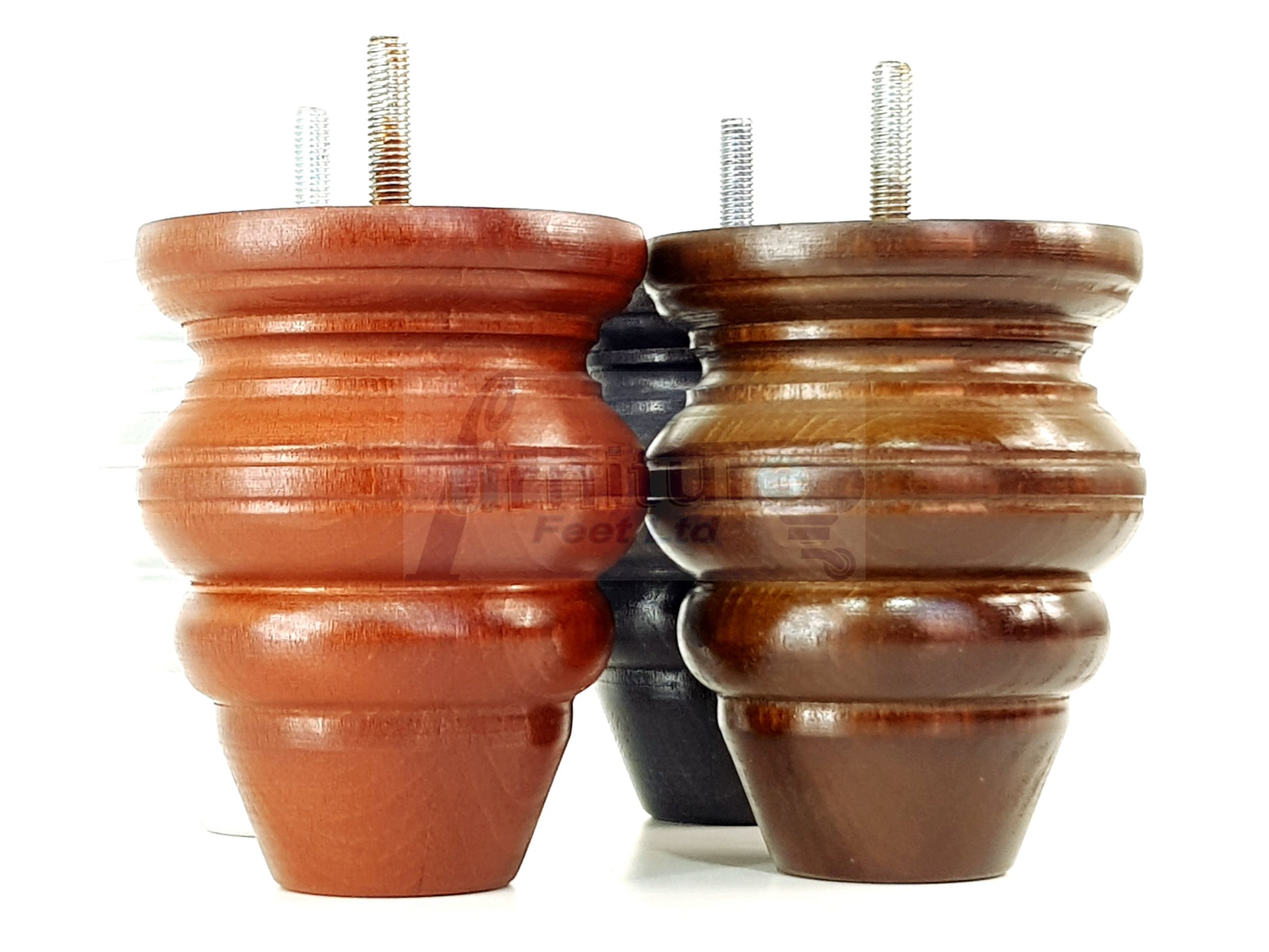 4 Turned Wood Furniture Legs Replacement Feet 110mm High Chairs Stools Sofa's Beds Settee M10 Thread