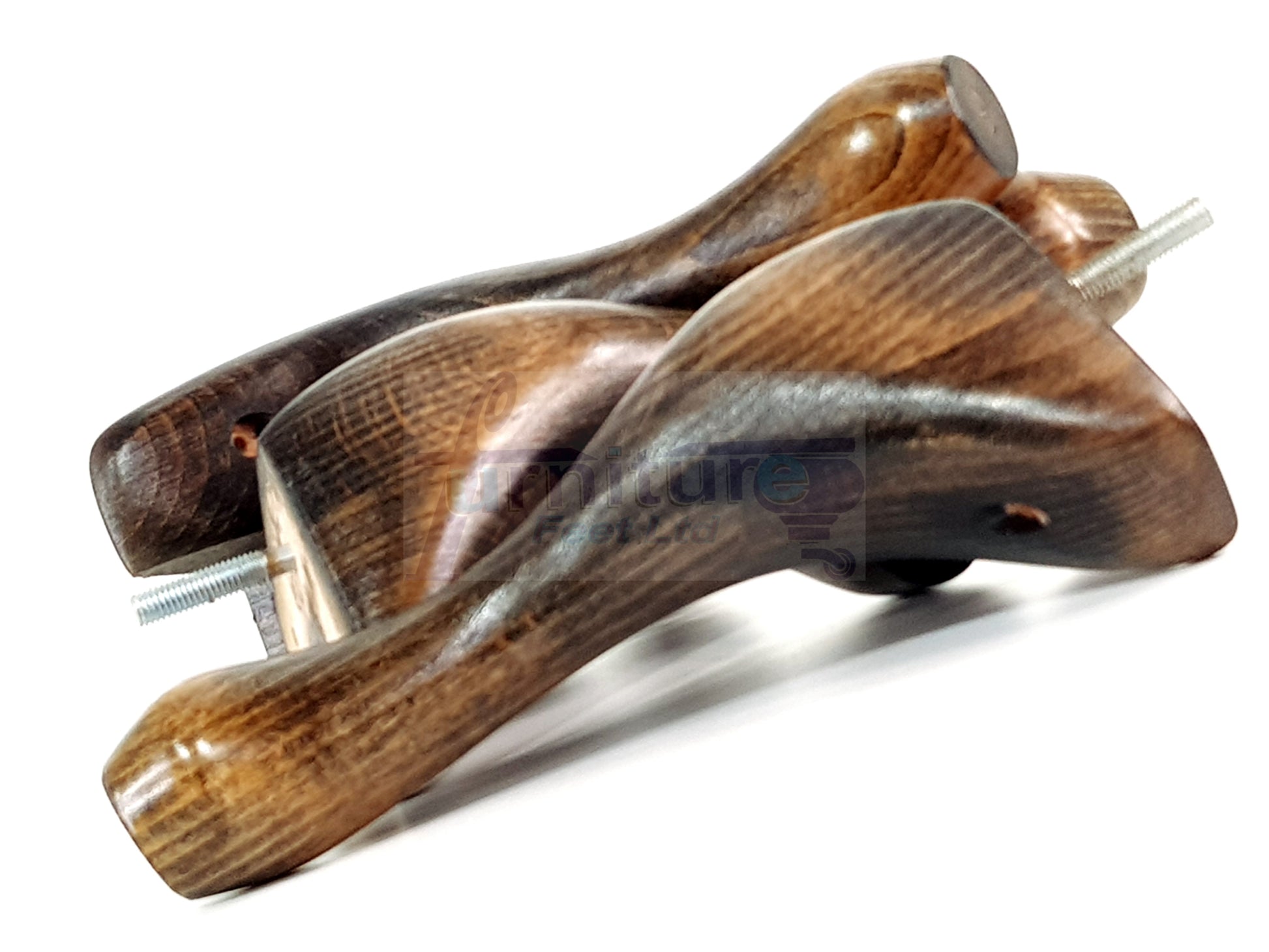 4x Solid Wood Furniture Legs 300mm High Queen Anne Replacement Feet 12 Inches M8 Georgian Style 