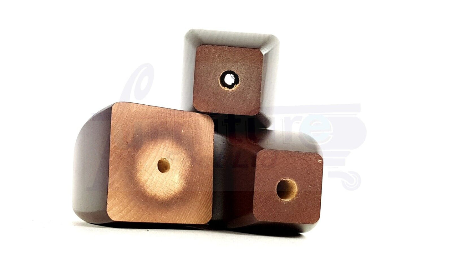 4x Solid Wooden Block Furniture Feet Replacement Legs 90mm High Self-Fix