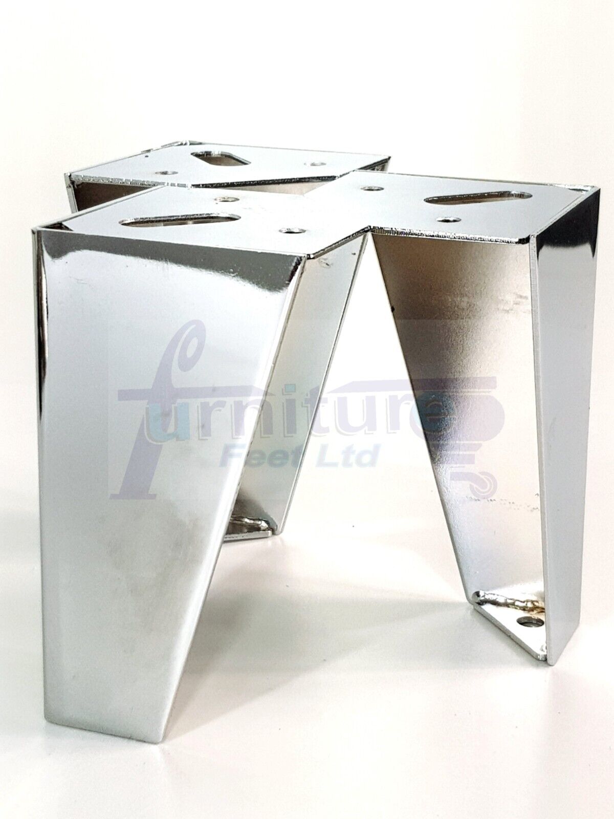 4 Silver Chrome Metal Legs 125mm High Replacement Feet Cabinet Sofa Chair Stool