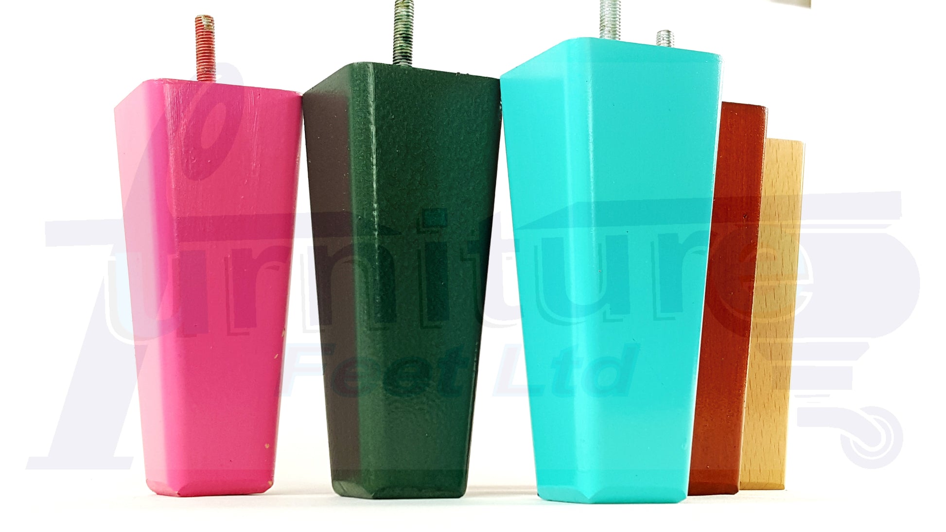 4x Wooden Furniture Legs 160mm High Replacement Square Tapered Feet 8mm