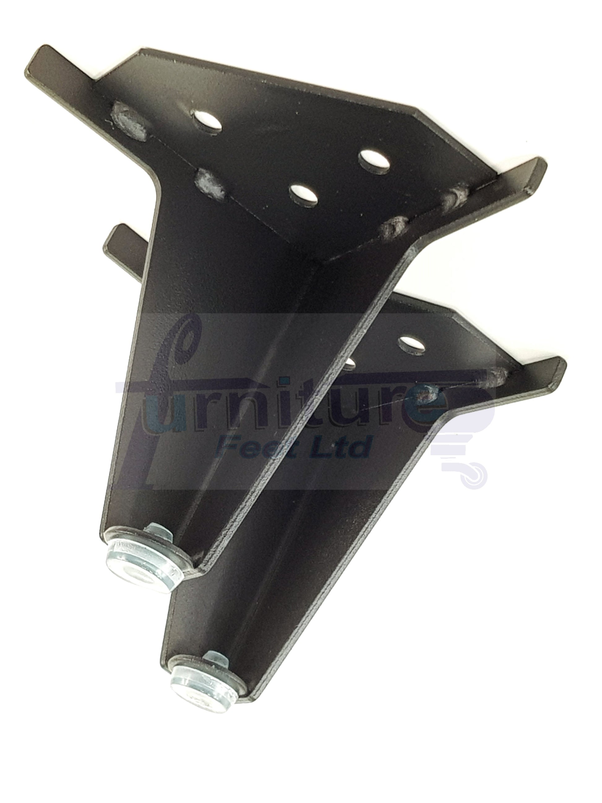 Metal Furniture Feet Black Finish Replacement Metal Legs 100mm High For Sofa, Chairs, Stools Beds Cabinets Self Fix Pre-Drilled Set of 4