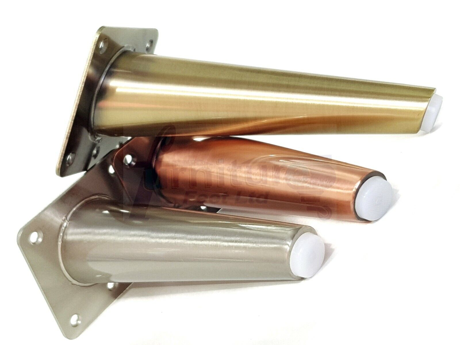 4 Chrome Metal Furniture Legs 180mm High Angled Feet Sofa Chair Cabinets Beds