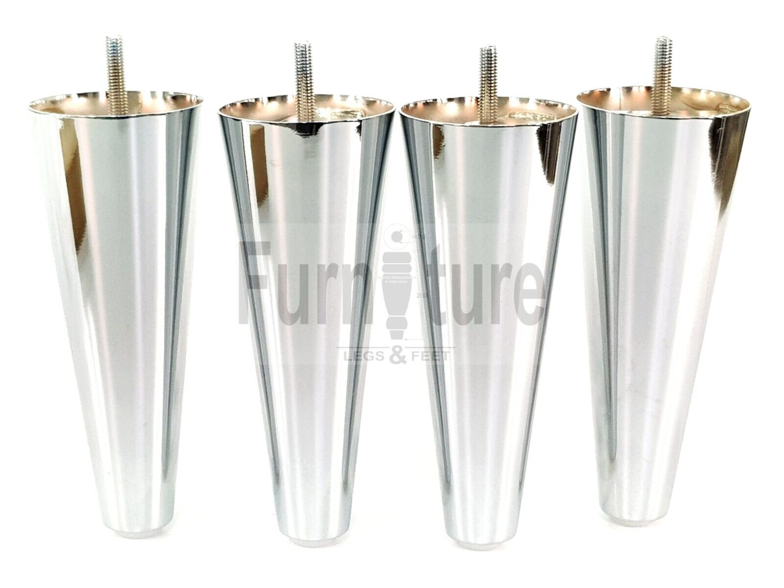 4x Metal Furniture Settee Legs Cabinet Sofa Feet 180mm High Chair Beds M8