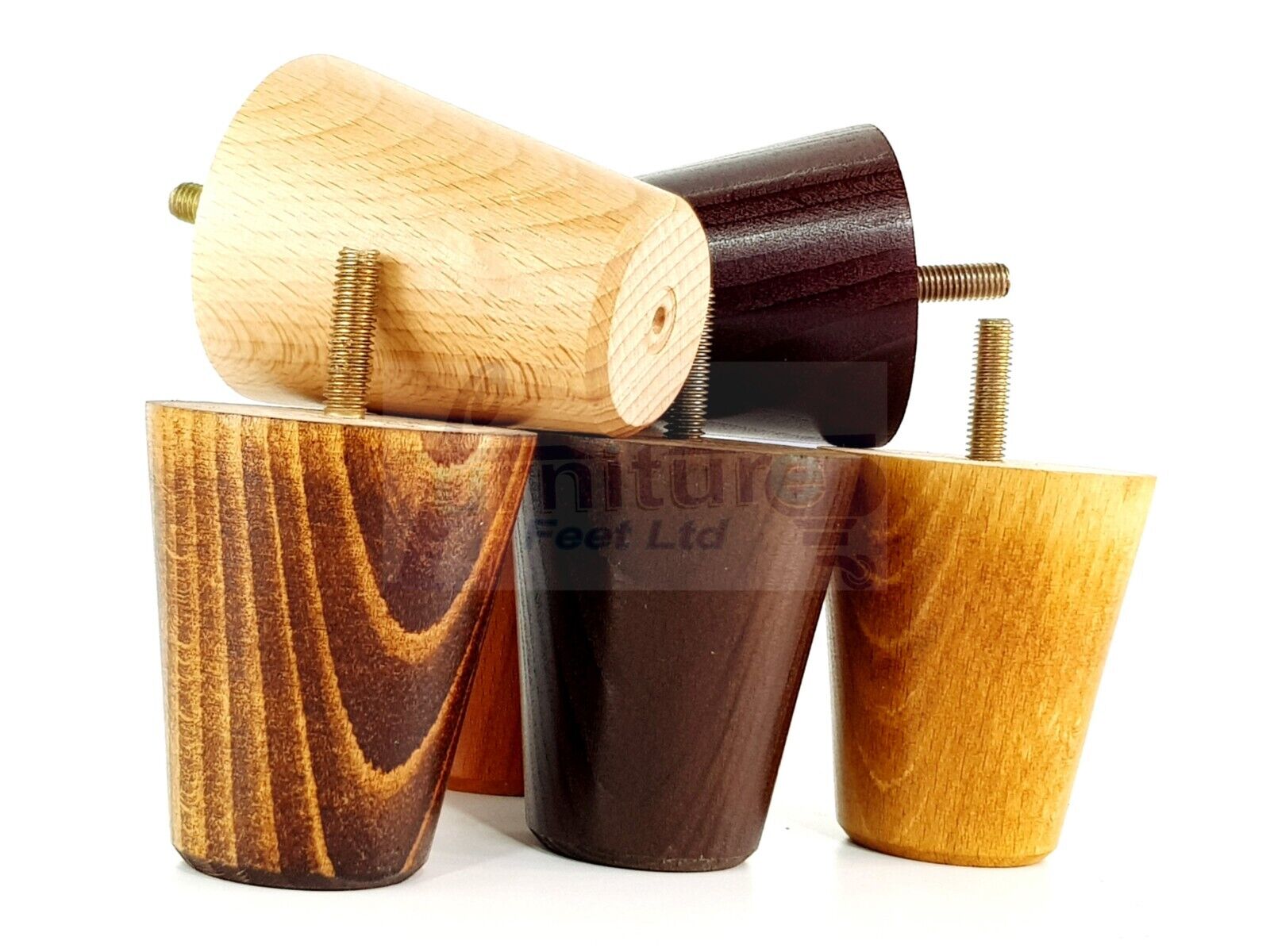 4x Solid Wood Turned Furniture Legs Replacement Bun Feet 75mm High Chairs Stools Sofa's Beds Settee M8