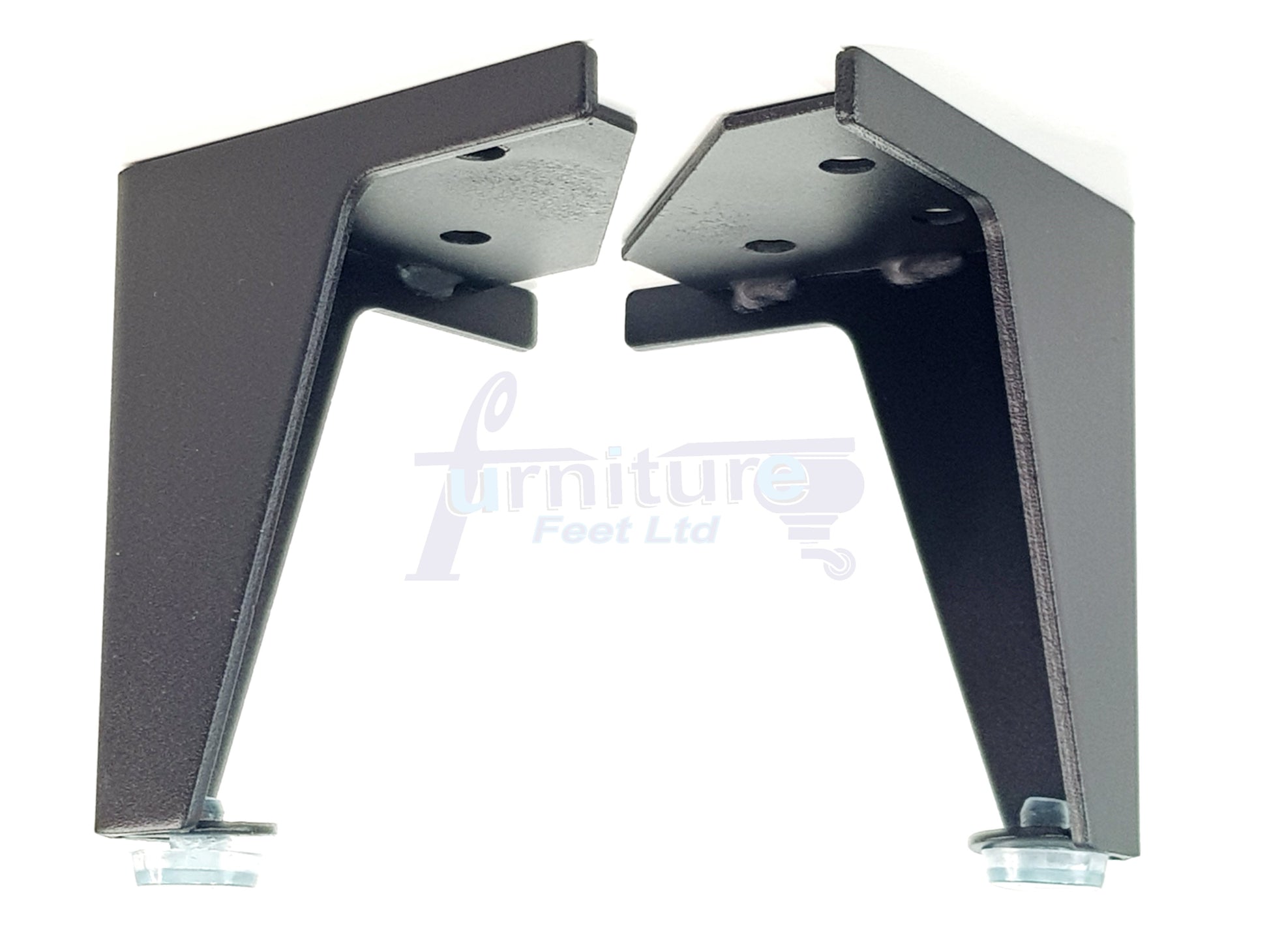 Metal Furniture Feet Black Finish Replacement Metal Legs 100mm High For Sofa, Chairs, Stools Beds Cabinets Self Fix Pre-Drilled Set of 4