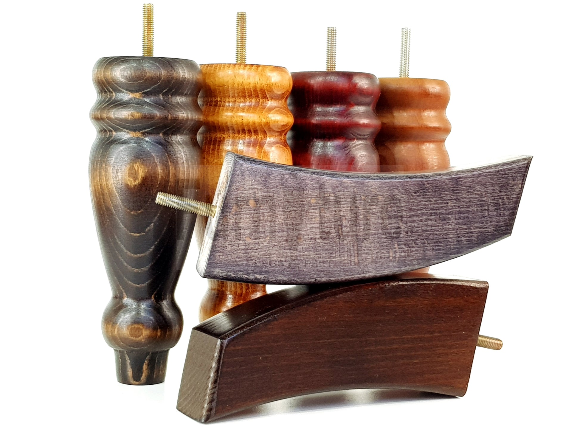 2x Furniture Legs Replacement Sofa Feet 200mm & 2x Curved Legs 175mm for Chairs Sofa Settee M10 Thread