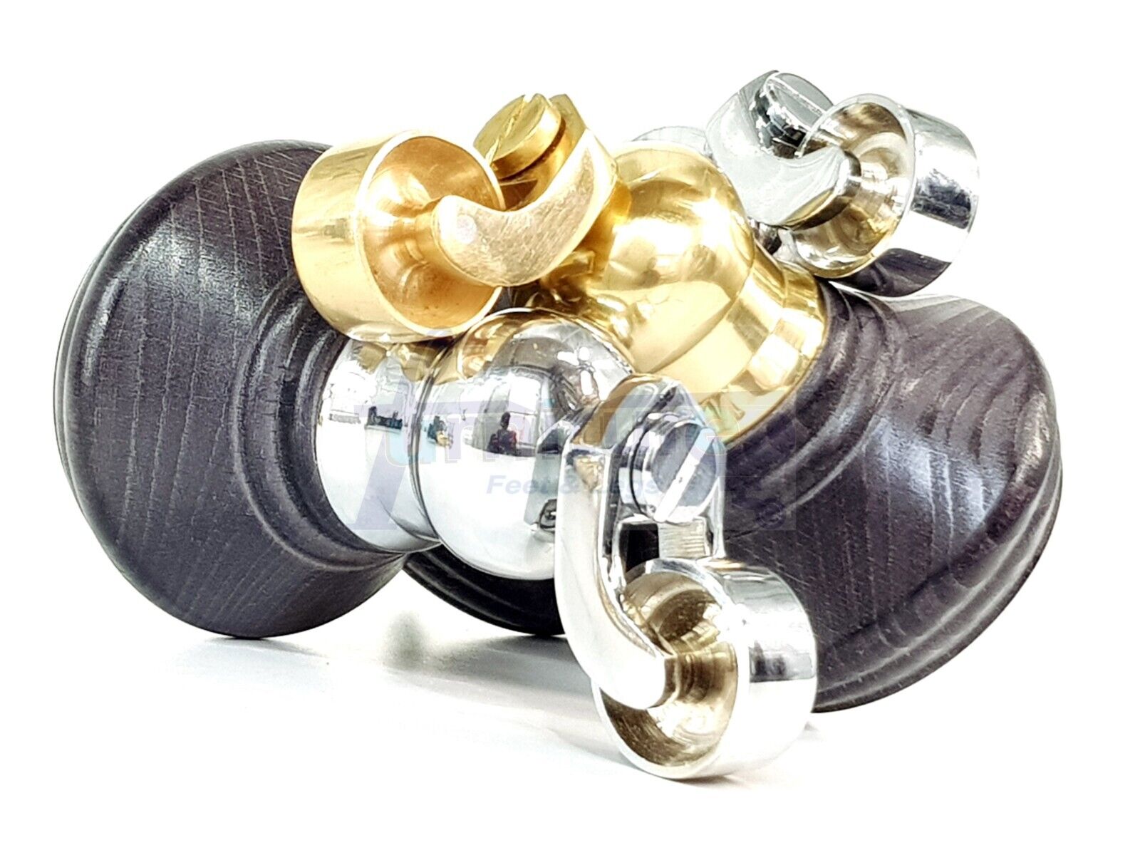 4x Black Stain Wooden Furniture Sofa Legs M8 With Castors Replacment Chair Settee Feet 115mm - 125mm High