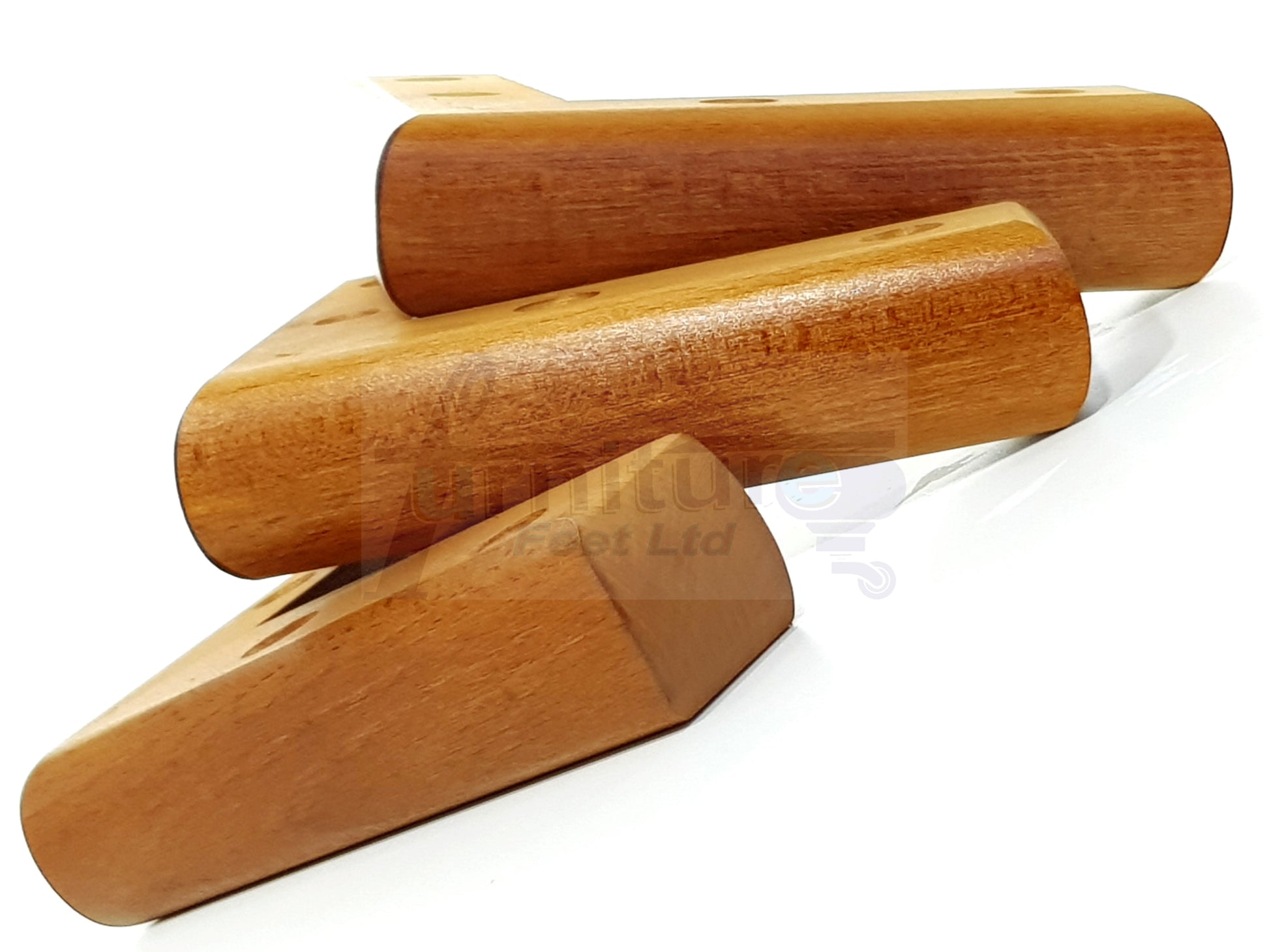 Set Of 4 Wooden Corner Furniture Feet 40mm High Replacement Sofa Chair Legs Self-Fixing: Golden Oak