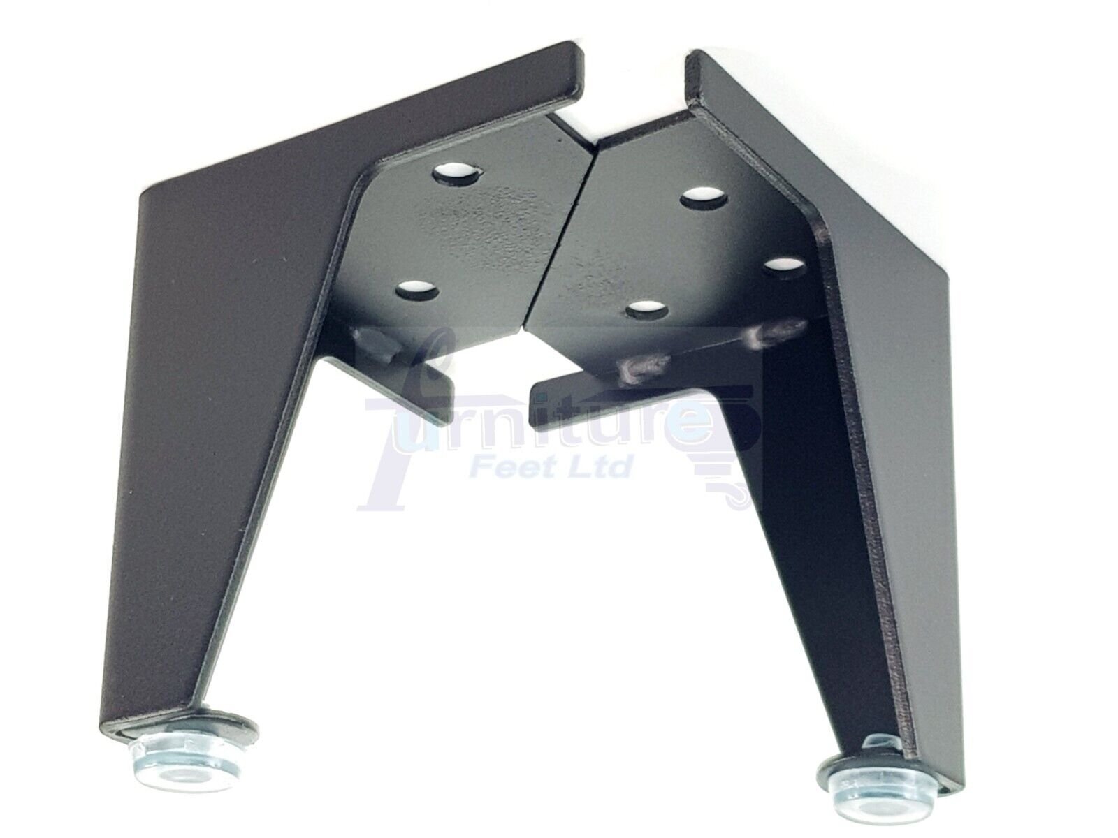 Metal Furniture Feet Black Finish Replacement Metal Legs 100mm High For Sofa, Chairs, Stools Beds Cabinets Self Fix Pre-Drilled Set of 4