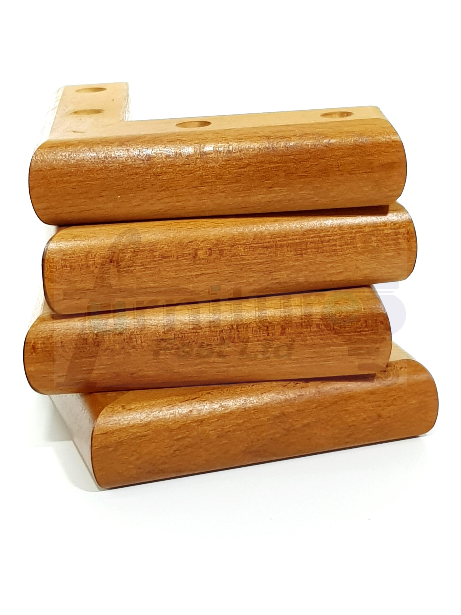 Set Of 4 Wooden Corner Furniture Feet 40mm High Replacement Sofa Chair Legs Self-Fixing: Golden Oak