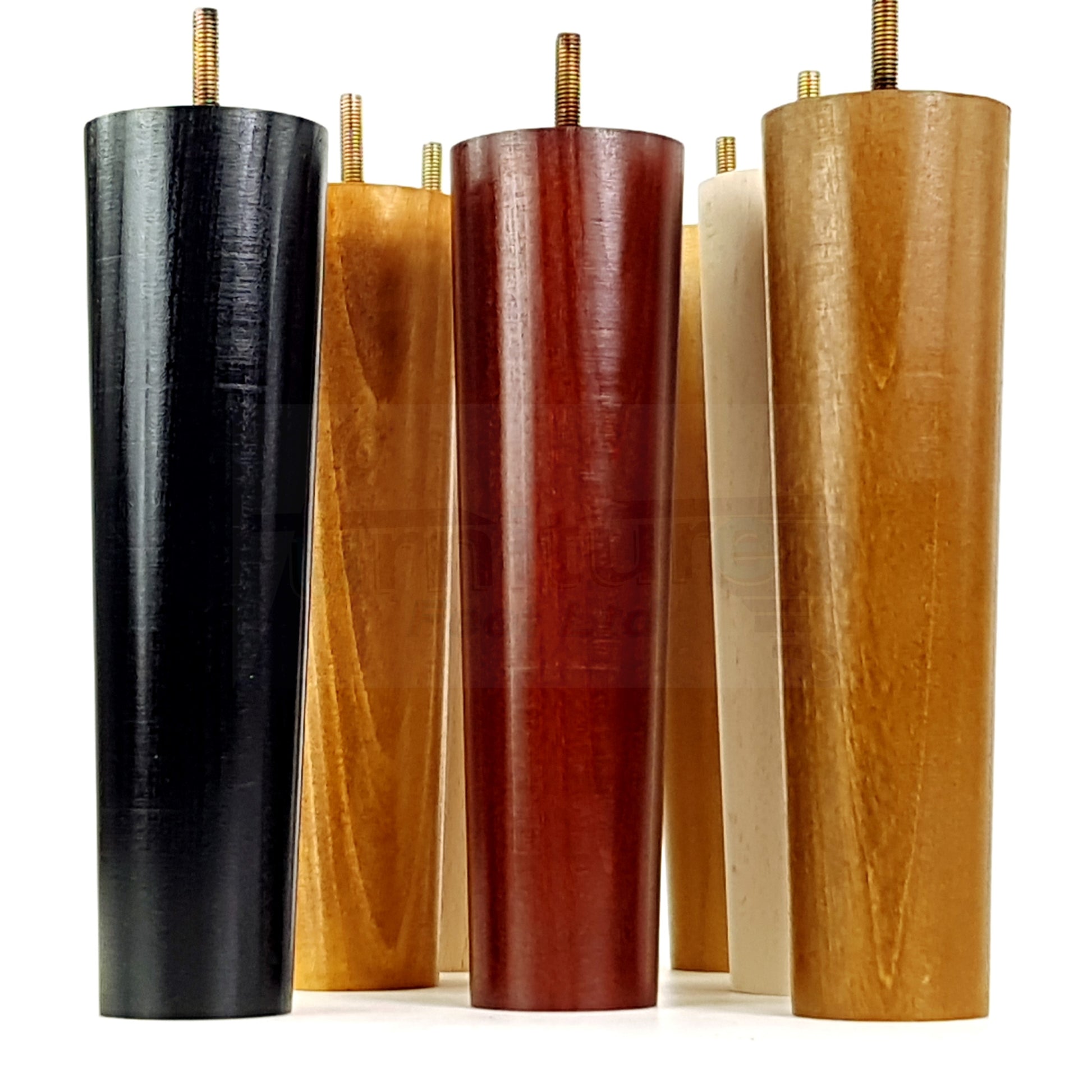 4 Furniture Legs Replacement Feet 230mm Chairs Settee & Cabinets M8 Thread Antique Brown