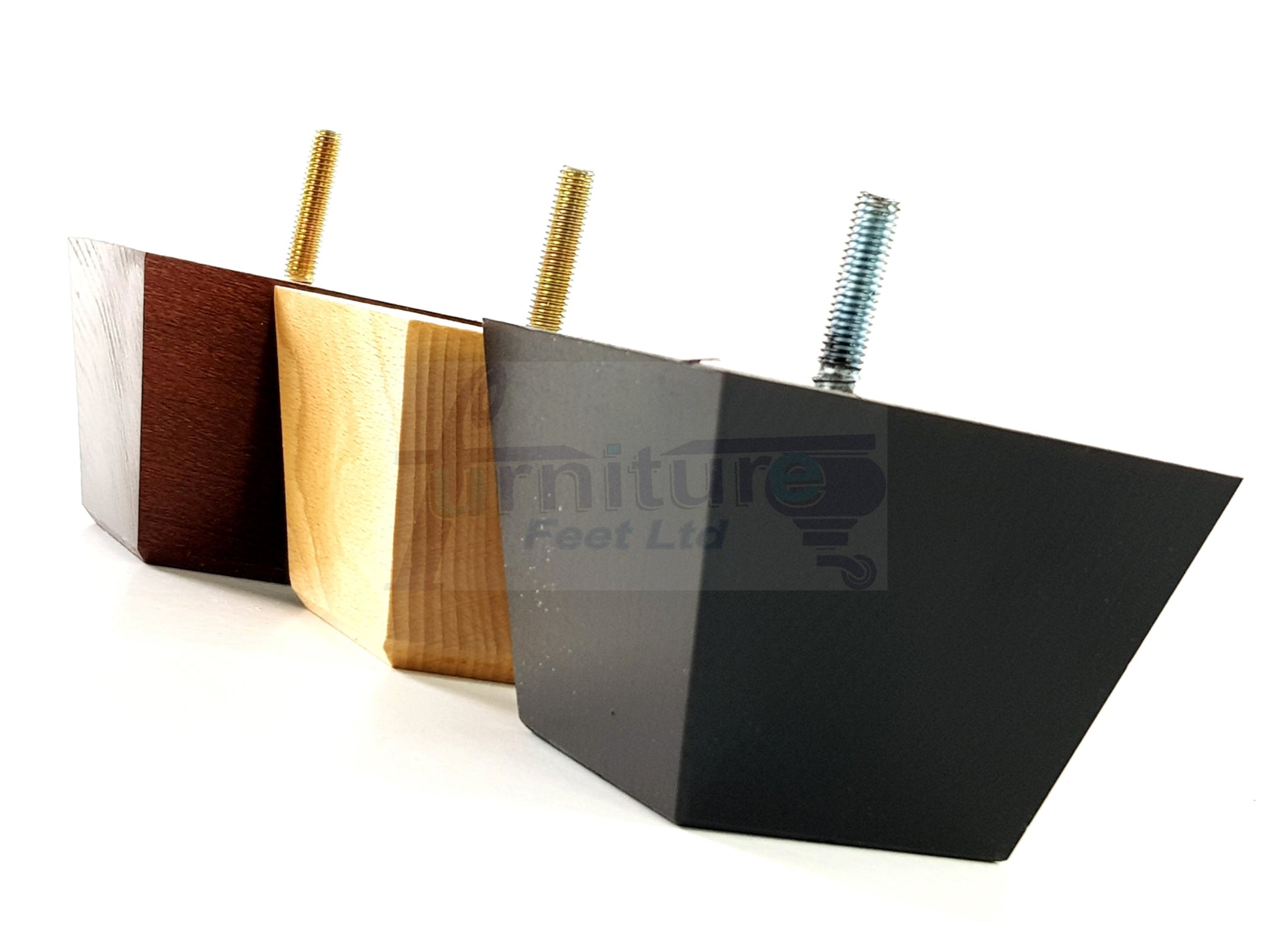 4x Square Wood Sofa Legs 60mm High Replacement Furniture Feet Chairs Cabinets M10 Thread