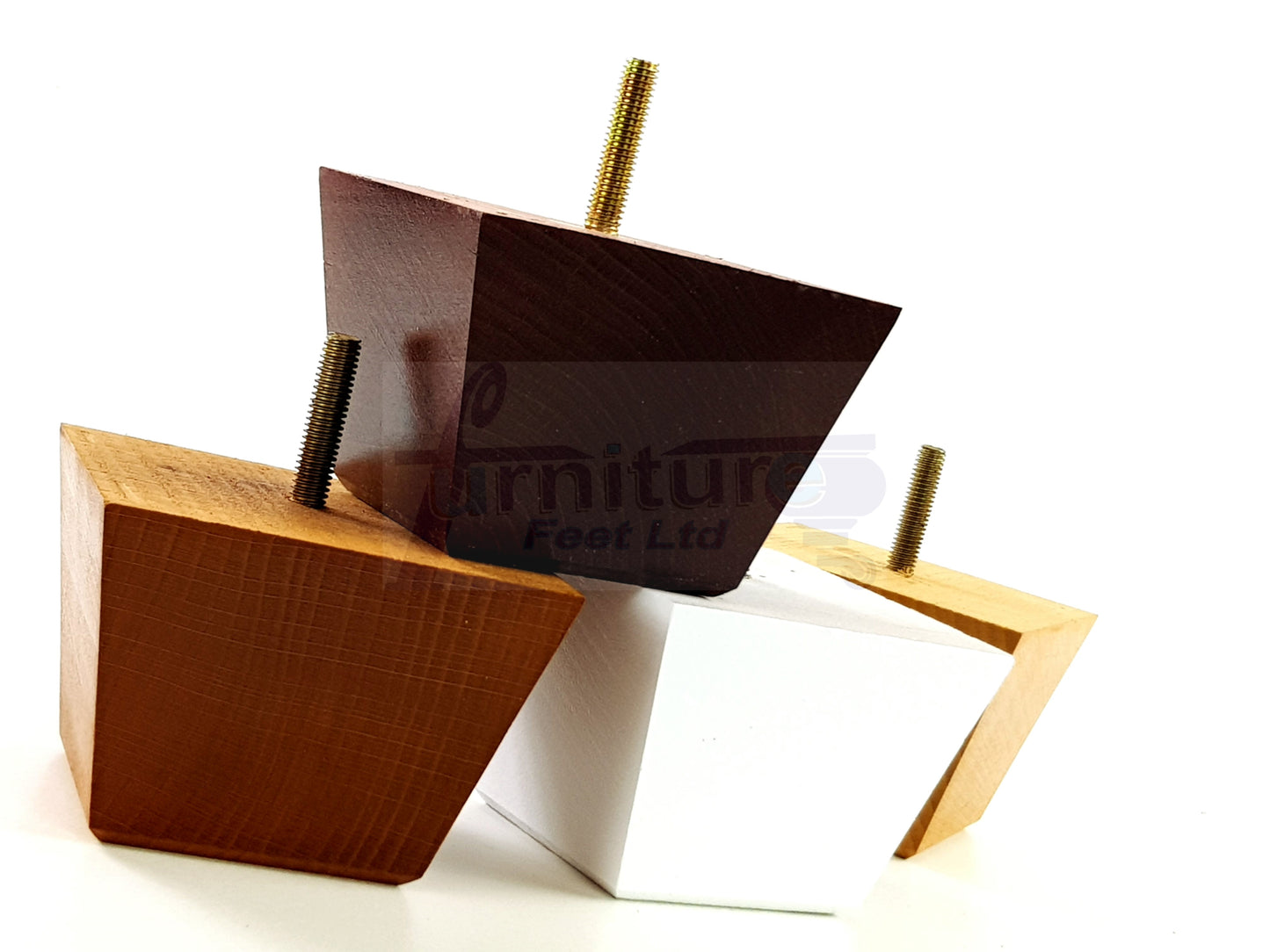 4x Square Wood Sofa Legs 60mm High Replacement Furniture Feet Chairs Cabinets M10 Thread