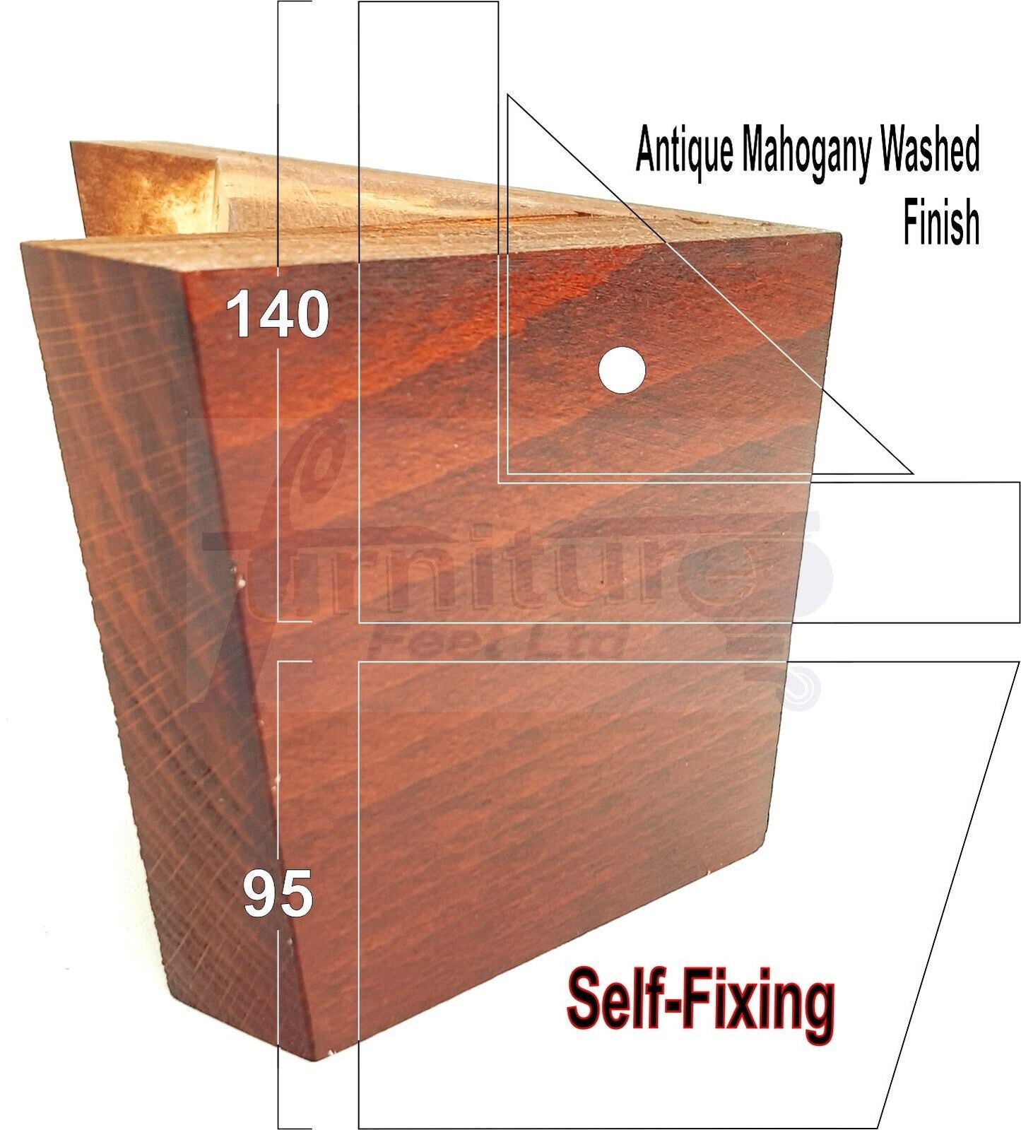 4 Solid Wood Furniture Legs Replacement Corner Feet 95mm High Multi Colours Chairs Stools Sofa Beds Settee & Cabinets Fix With Screws