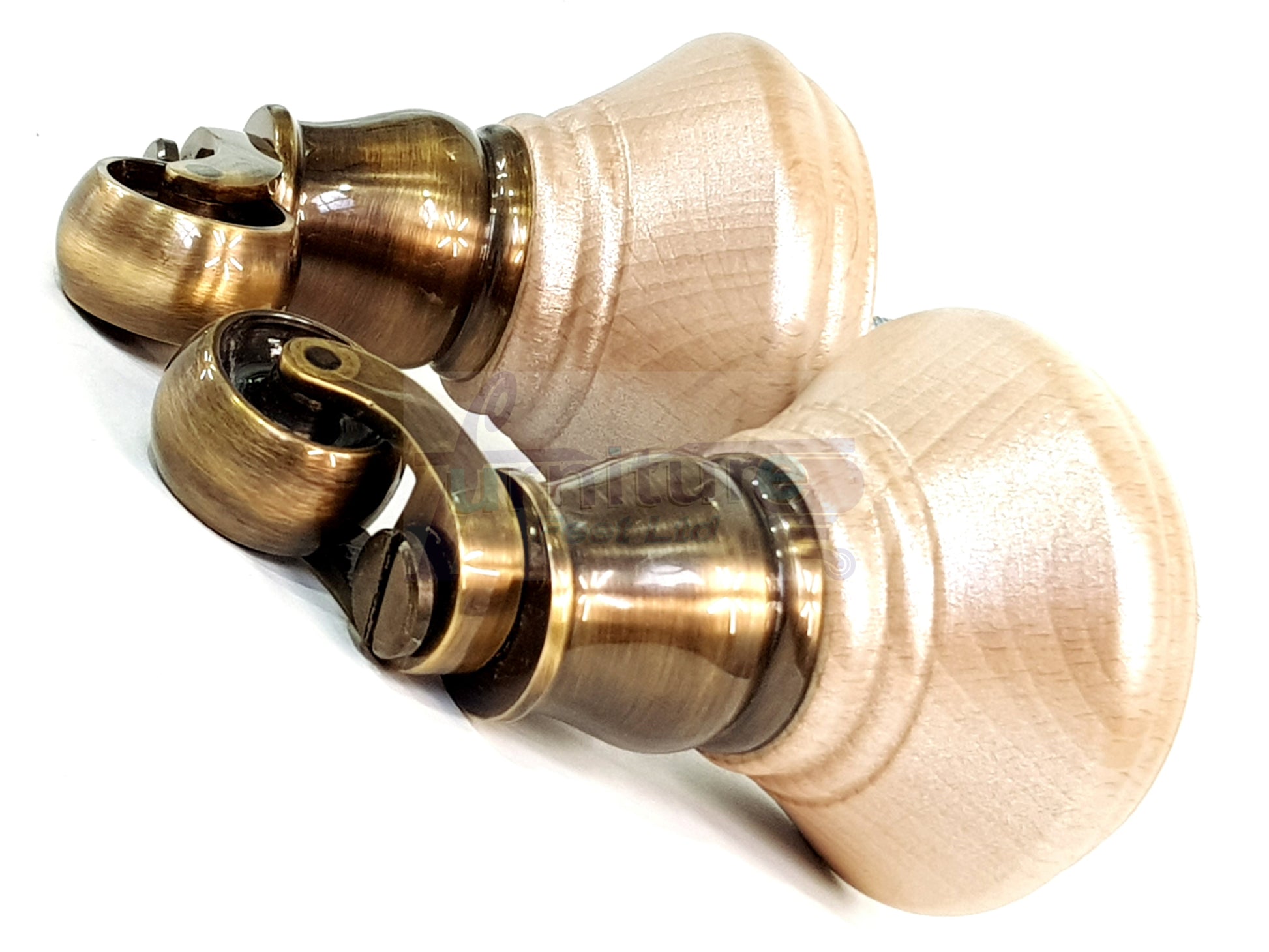 4x Blush Silver Wooden Furniture Sofa Legs M8 With Castors Replacment Chair Settee Feet 115mm - 125mm High