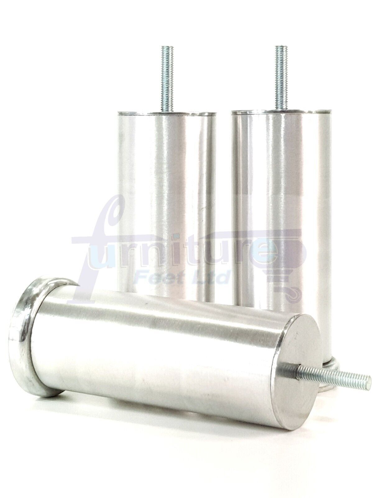 4 Metal Furniture Legs  Replacement Sofa Chair Feet 155mm High M8 Brushed Chrome