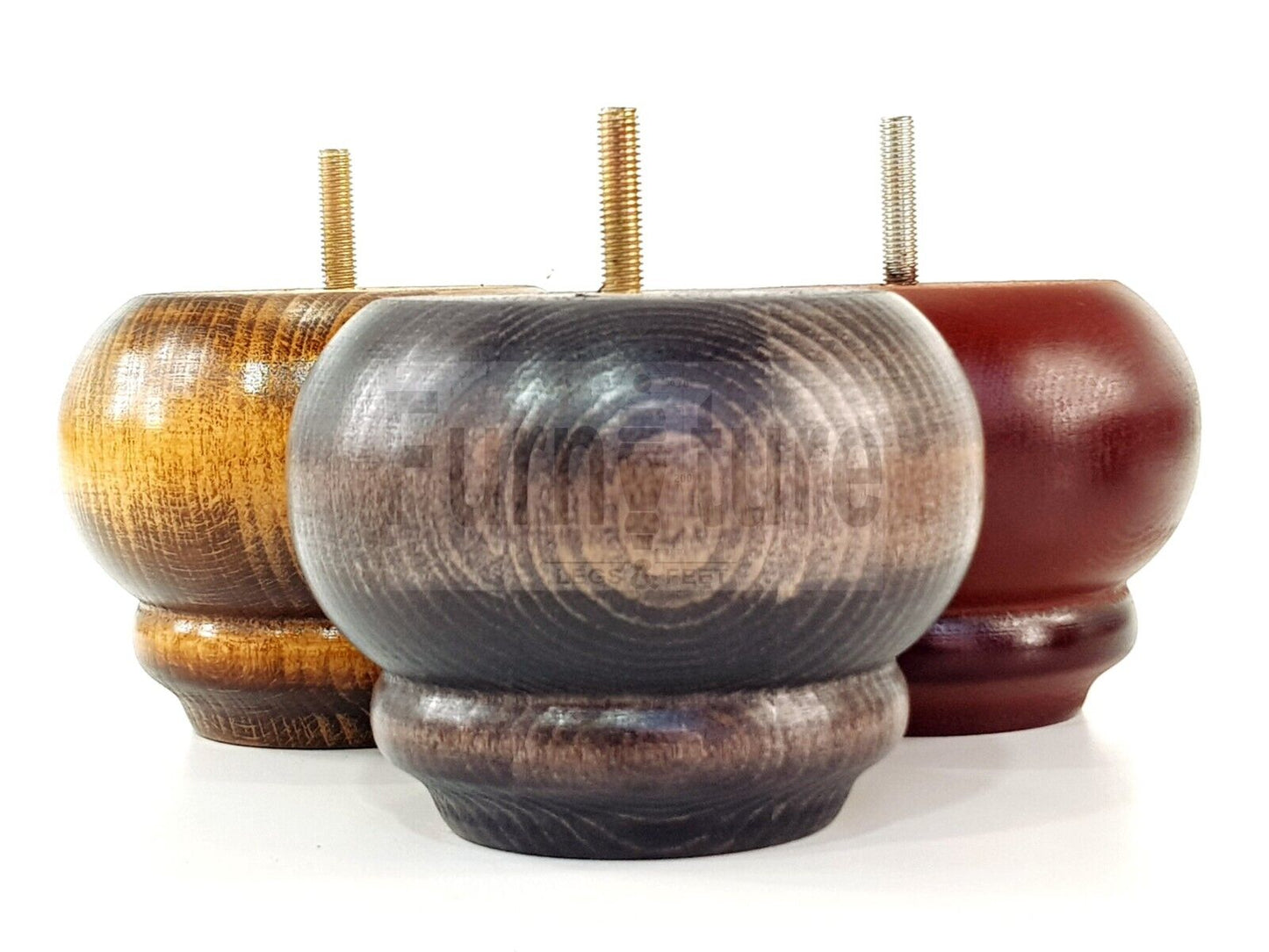 Set Of 4 Turned Wooden Furniture Legs Replacement Feet 90mm High 8mm Thread