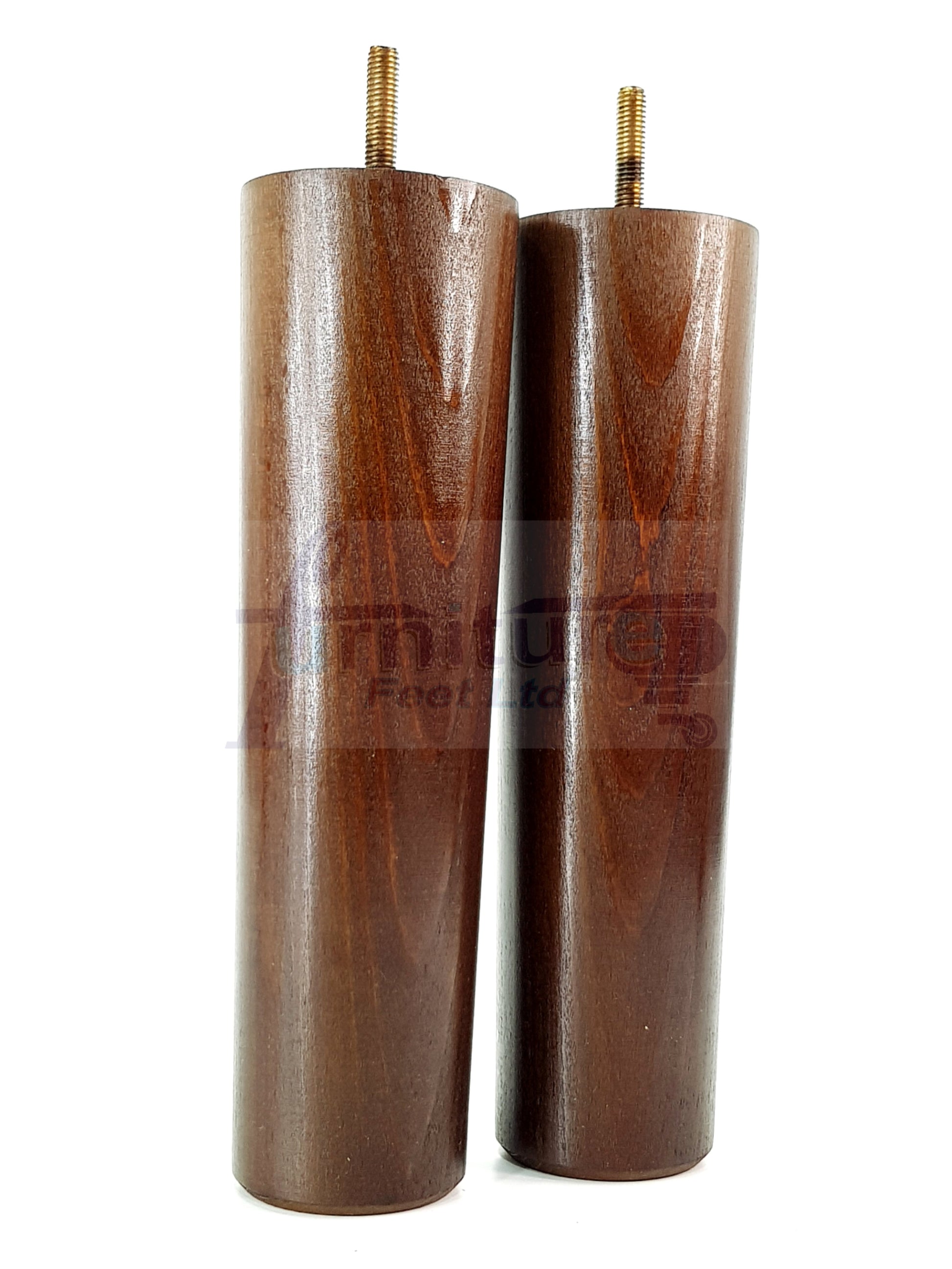 4 Furniture Legs Replacement Feet 230mm Chairs Settee & Cabinets M8 Thread Antique Brown