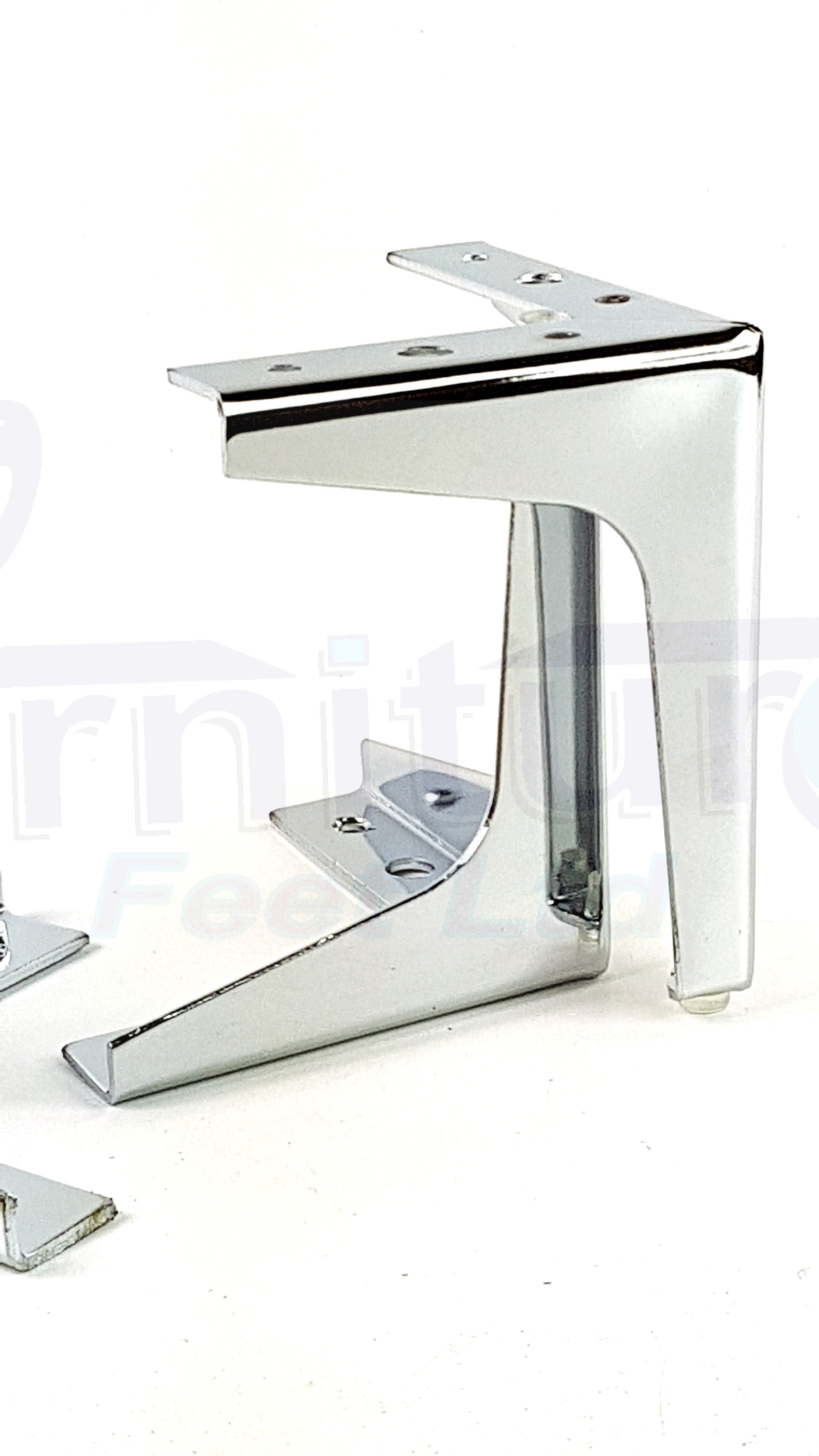 4x Metal Feet Silver Chrome Finished Furniture Metal Legs 150mm High For Sofa Chairs Stools Beds Cabinets Corner Furniture Leg Self Fixing