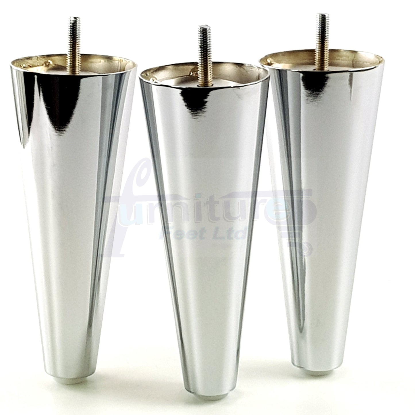 4x Metal Chrome Furniture Settee Legs Cabinet Sofa Feet 180mm High Chair Beds M8