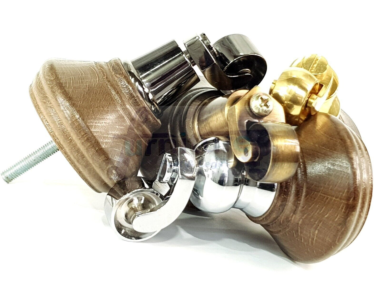 4x Antique Brown Stain Wooden Furniture Sofa Legs M8 With Castors Replacment Chair Settee Feet 115mm - 125mm High