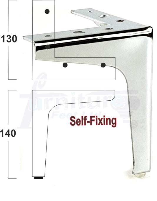 4x Metal Feet Silver Chrome Finished Furniture Metal Legs 150mm High For Sofa Chairs Stools Beds Cabinets Corner Furniture Leg Self Fixing