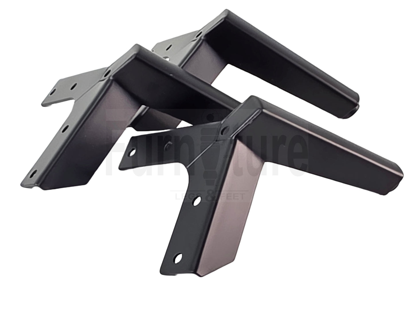 4 Metal Corner Feet Replacement Furniture Legs Black Finish 120mm High