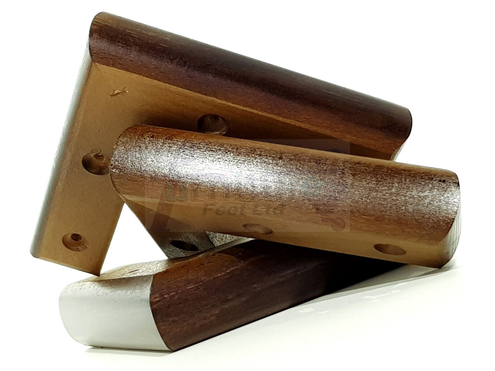 Set Of 4 Wooden Corner Furniture Feet 40mm High Replacement Sofa Chair Legs Self-Fixing: Antique Brown