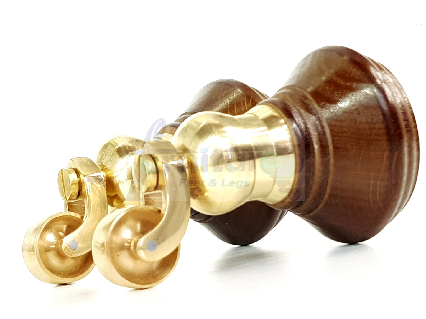 2 Castor Feet 120mm High Wood Turned Replacement Furniture Legs Antique Brown With Wheels Chairs Stools Sofa Beds Cabinets M8