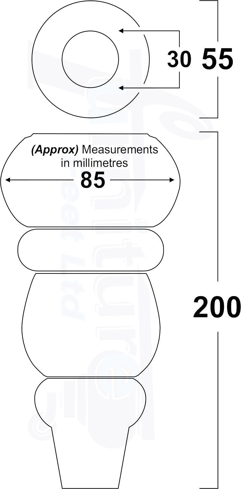 4 Solid Wood Furniture Legs Replacement Turned Feet 200mm High M8(8mm) Thread: Dark Oak Washed