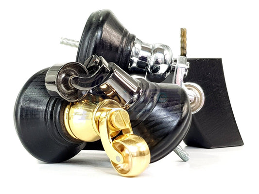 2 Black Wood Furniture Sofa Feet With Castor 125mm & 2 Curved Legs Chair Settee 100mm High M8