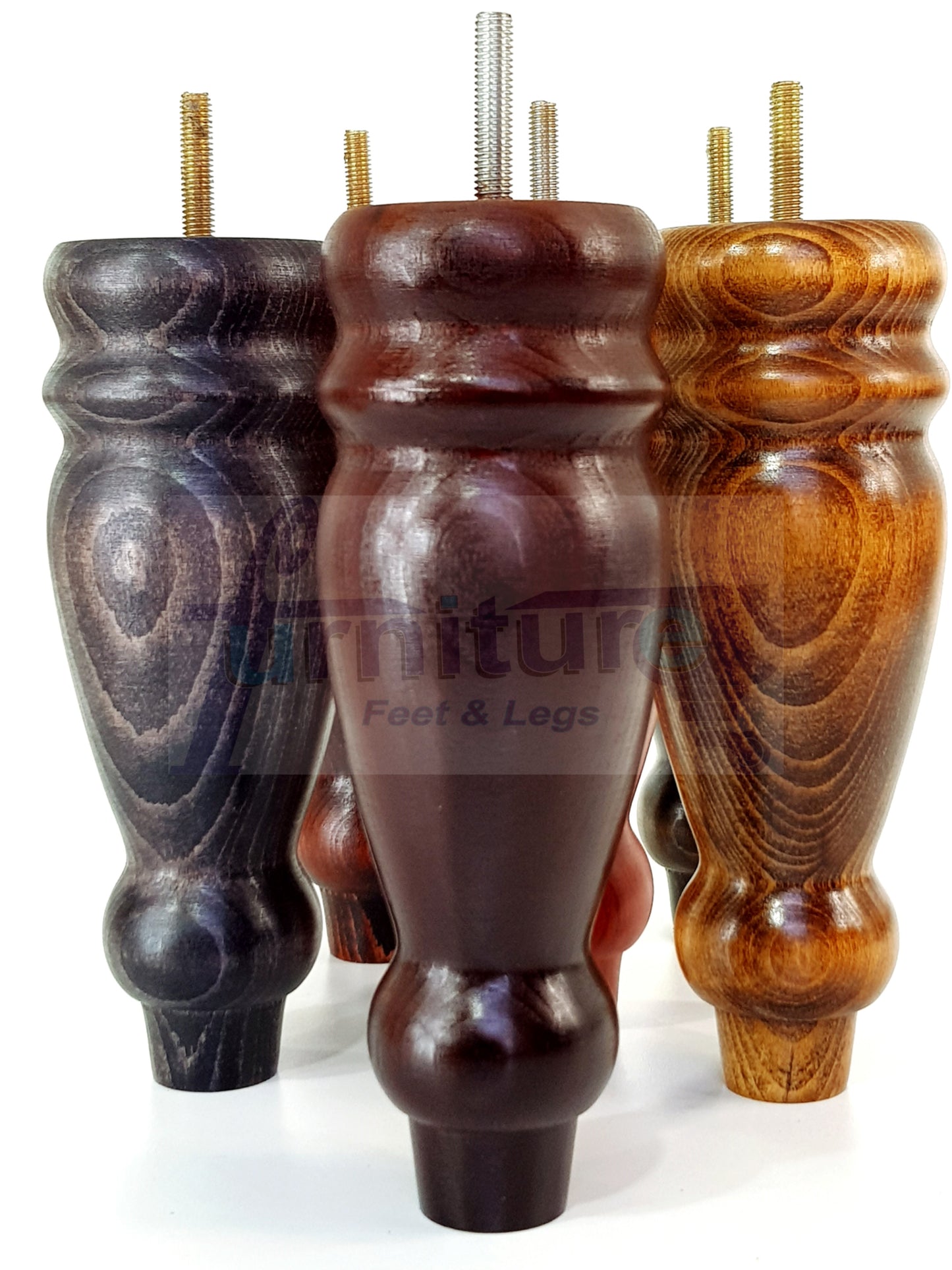 Set Of 4 Turned Furniture Legs Replacement Sofa Feet 200mm Hight M10 Thread