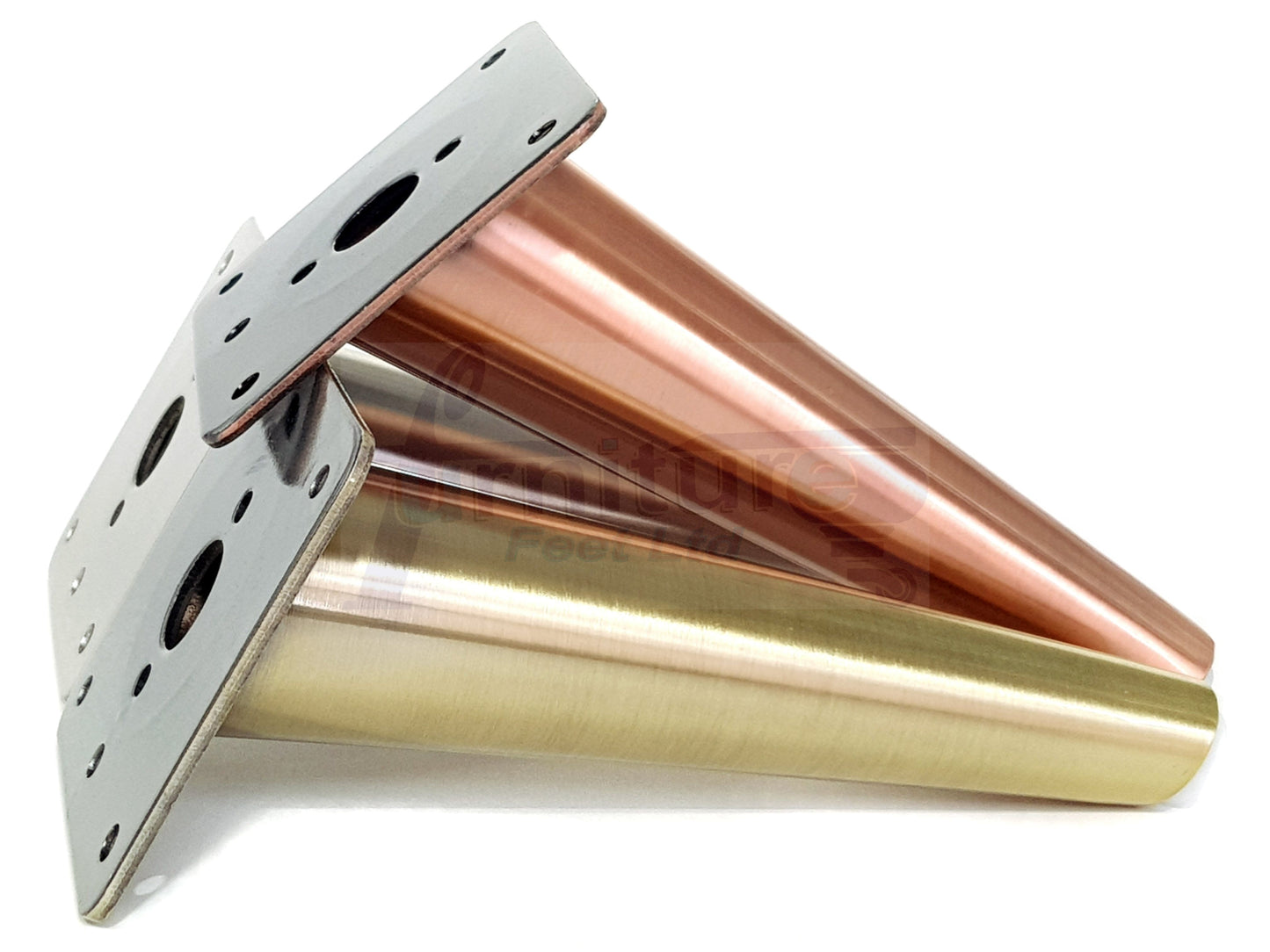 4x Metal Copper Furniture Legs 180mm High Angled Feet Sofa Chair Cabinets Beds