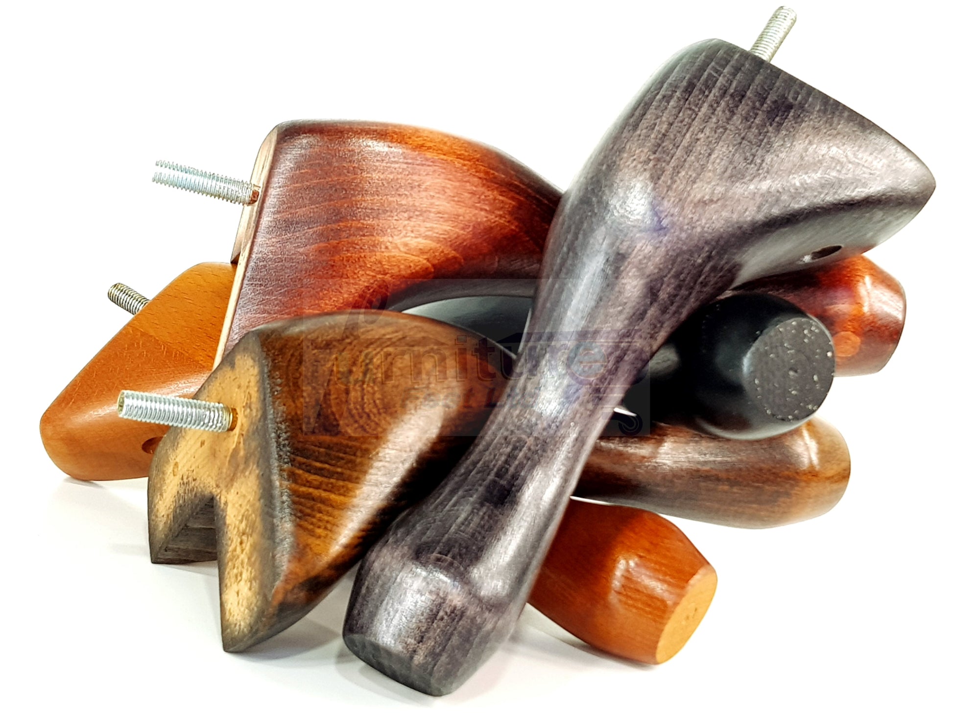 4 Solid Wood Furniture Feet 150mm High Queen Anne Replacement Legs Chairs Settees Beds Sofas M10 Thread