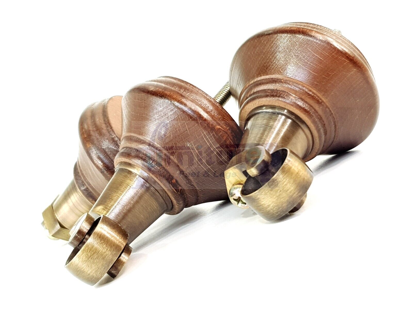 4x Antique Mahogany Stain Wooden Furniture Sofa Legs M8 With Castors Replacment Chair Settee Feet 115mm - 125mm High