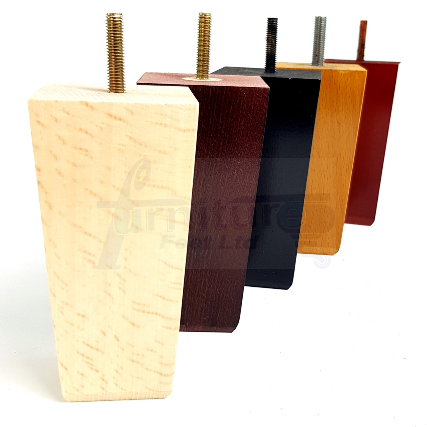 4x Block Wood Sofa Legs 135mm High Replacement Furniture Feet Chairs Cabinets M10 Thread	