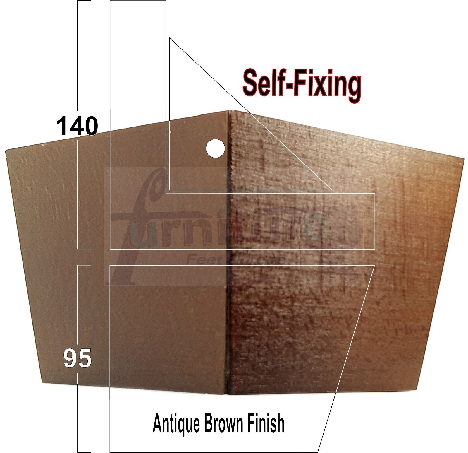 4 Solid Wood Furniture Legs Replacement Corner Feet 95mm High Multi Colours Chairs Stools Sofa Beds Settee & Cabinets Fix With Screws