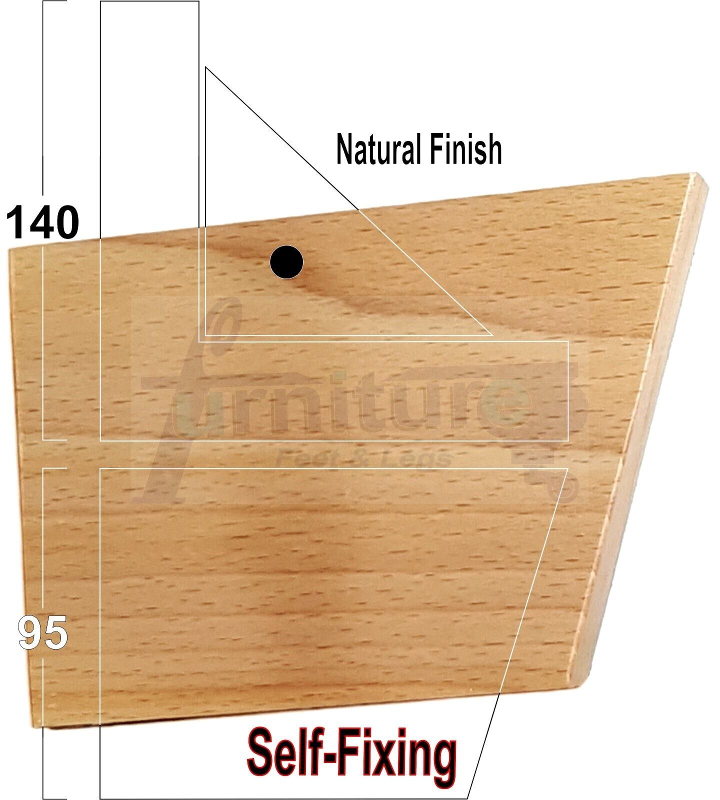 4 Solid Wood Furniture Legs Replacement Corner Feet 95mm High Multi Colours Chairs Stools Sofa Beds Settee & Cabinets Fix With Screws