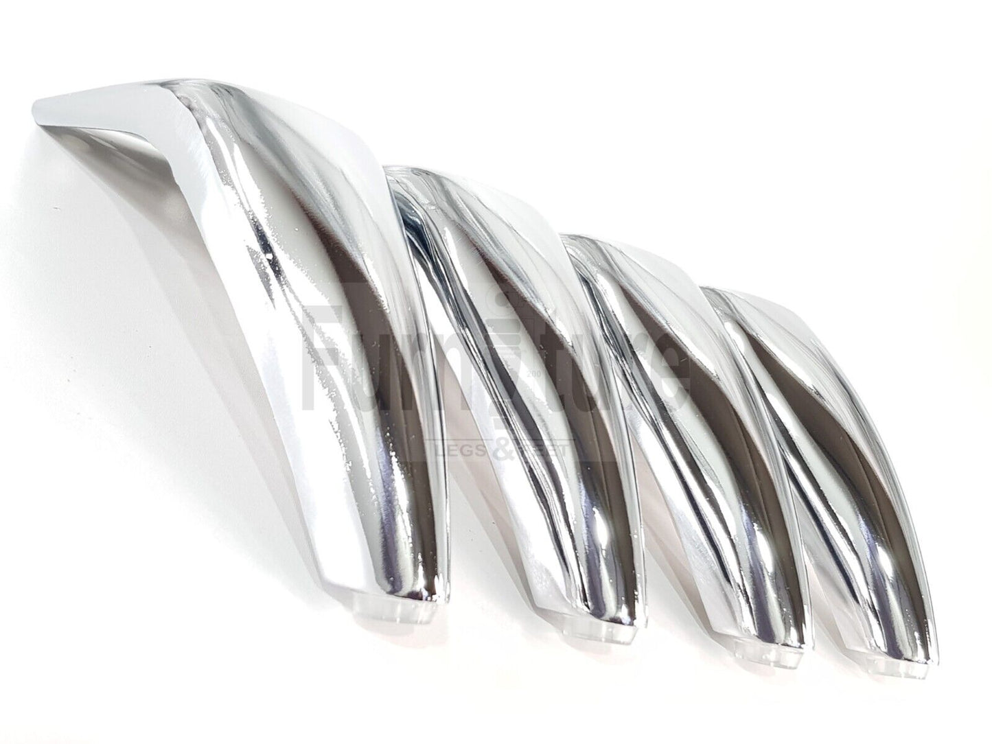 4x Chrome Metal Legs 130mm Replacement Feet Cabinet Sofa Chair Settee (Self-Fix)